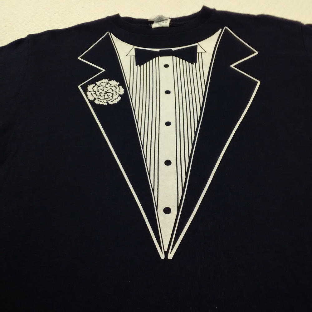 TUXEDO VINTAGE MENS GRAPHIC TEE  DARK BLUE - Picture 7 of 7